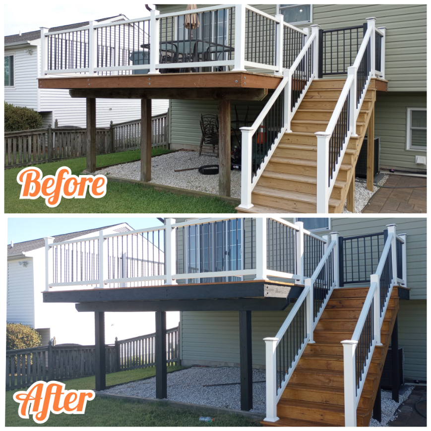 Deck Stain Two-Tone Transformation in Edgewood, MD