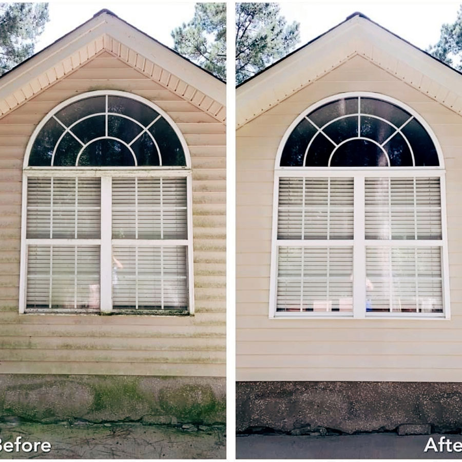 Window cleaning before and after