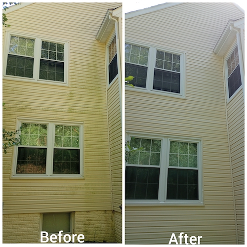 Vinyl siding before and after